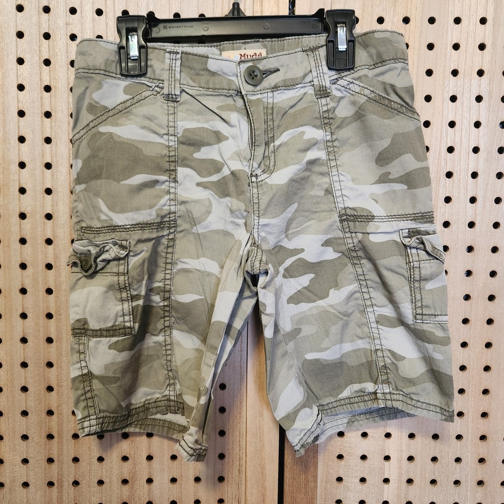 Vintage Mudd Youth Girls 14 Camo Bermuda Shorts Cotton